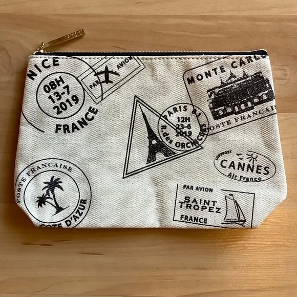 Lancome Cosmetic Bag Canvas France Travel ✈️ - Picture 1 of 3